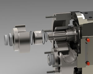 Ampco ZP1+ Series Clean-In-Place Piston Pump, exploded view